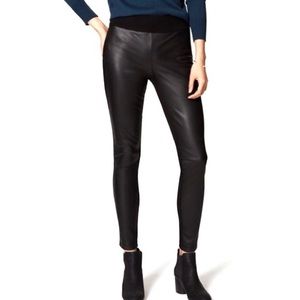 Loft Faux Leather Ankle Leggings Mid Rise Pull On